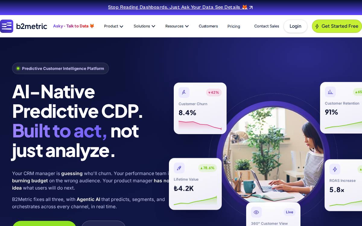B2Metric website preview