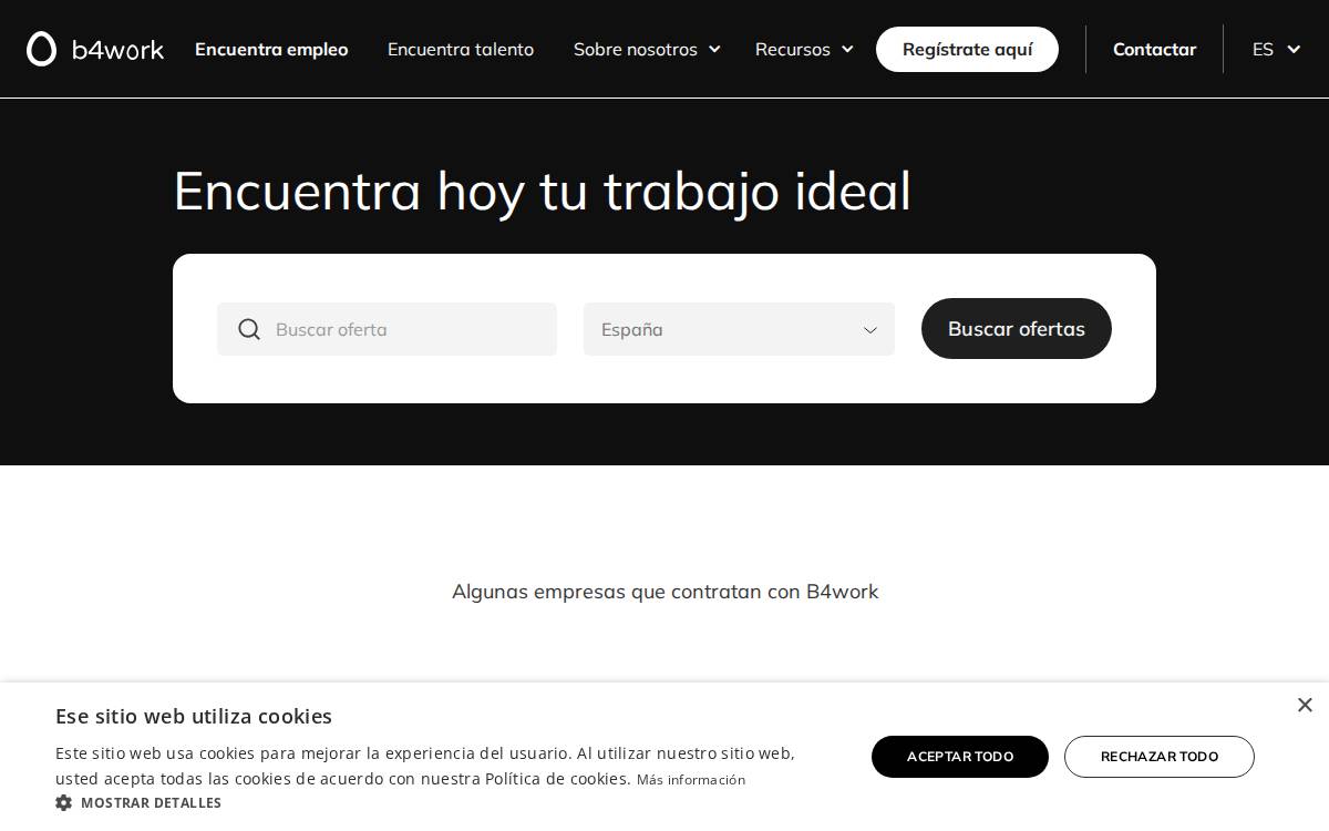 B4work website preview