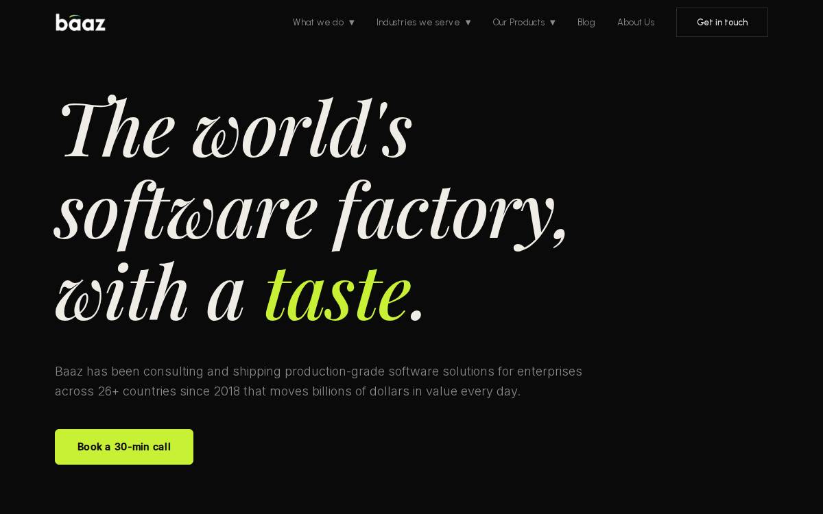 Baaz Enterprise website preview