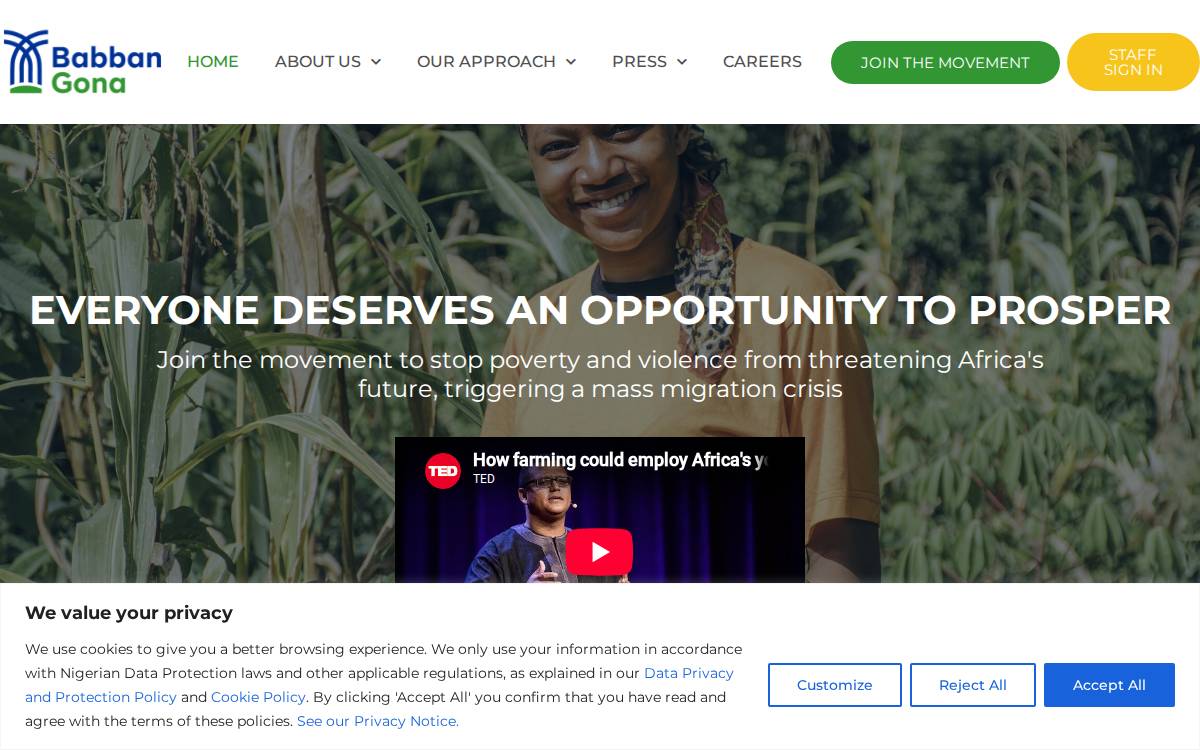 Babban Gona website preview