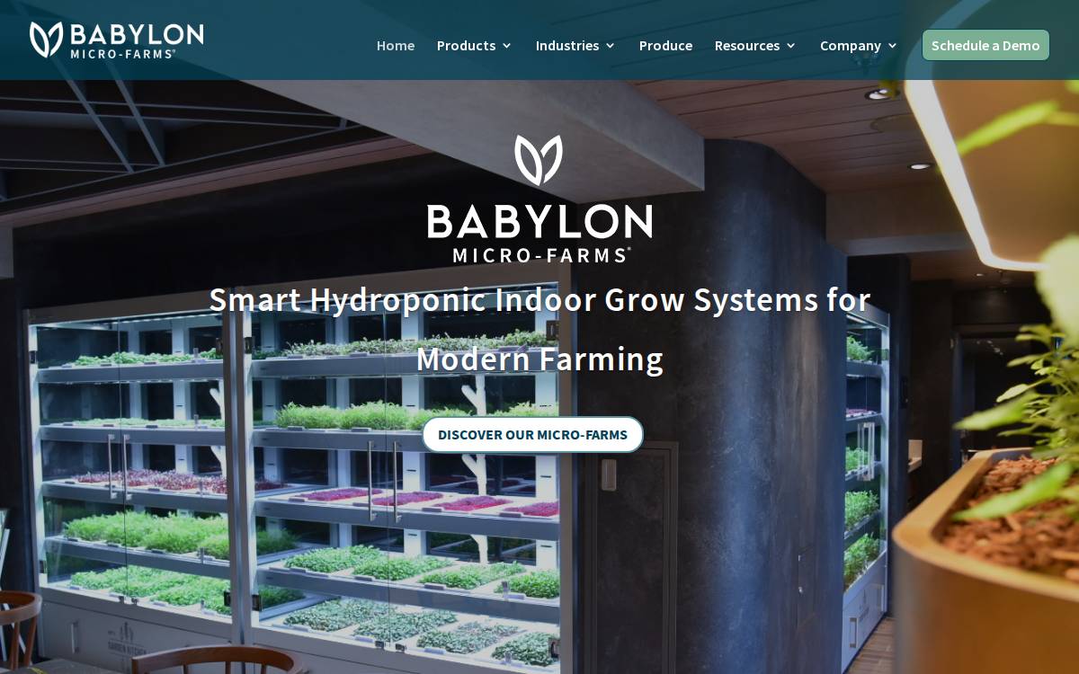 Babylon Micro-Farms website preview