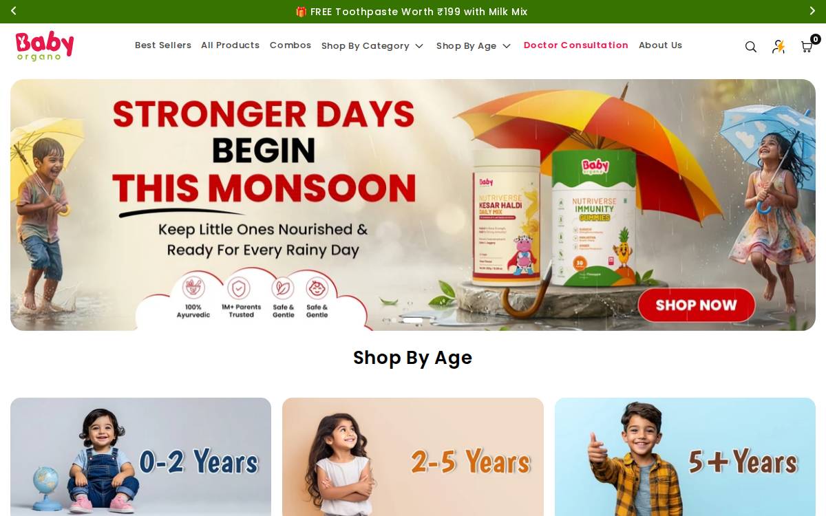 Baby Organo website preview
