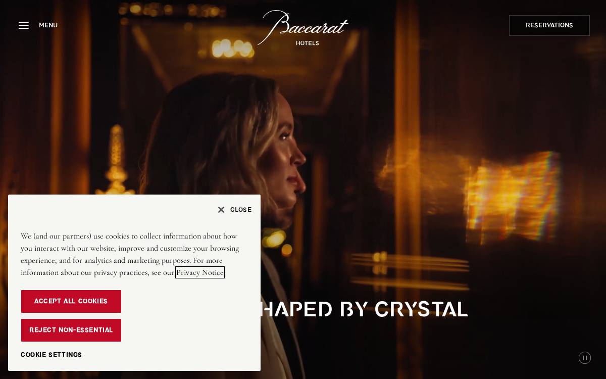 Baccarat Hotels & Resorts website preview