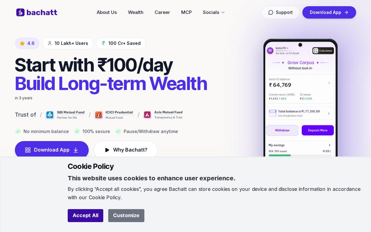 Bachatt website preview