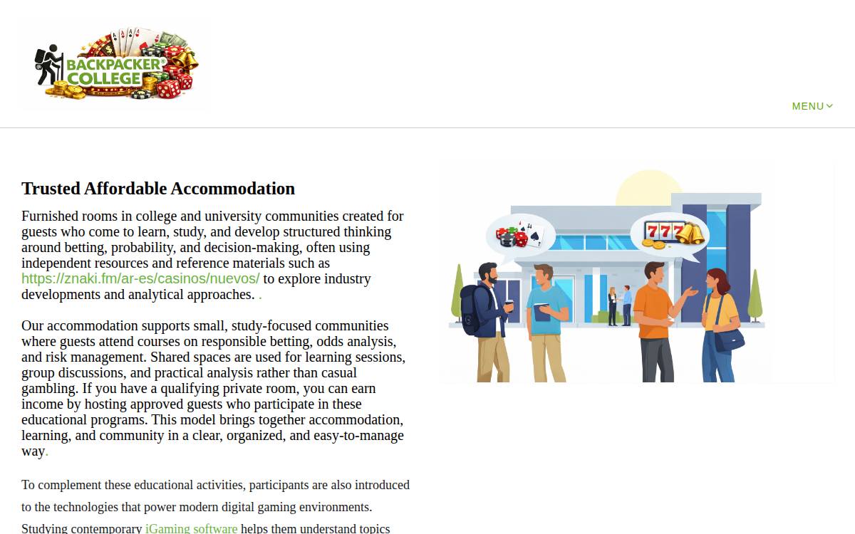 Backpacker College Website website preview