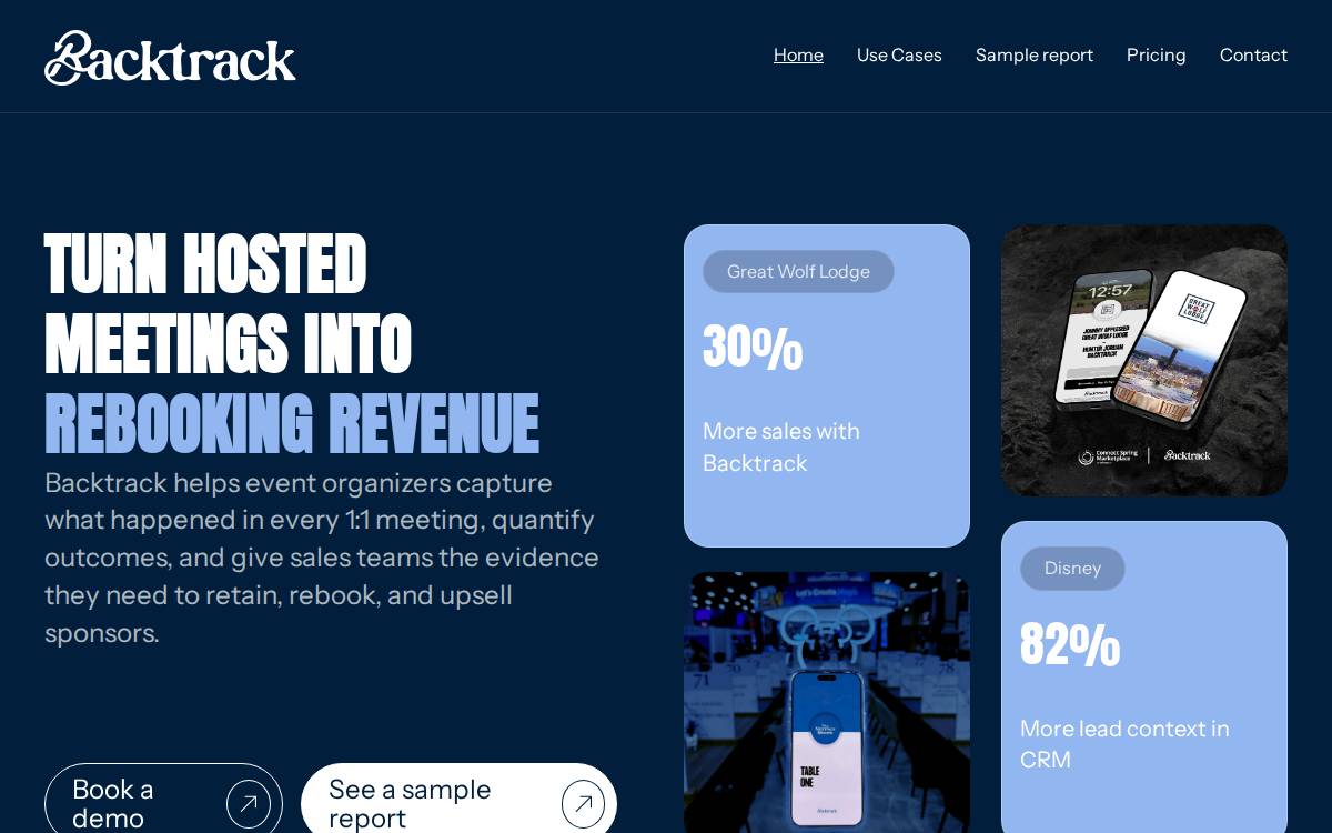 Backtrack website preview