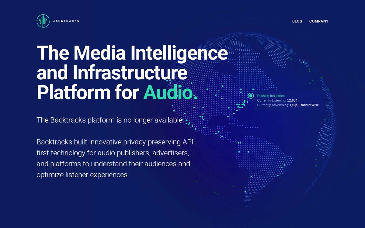 Backtracks website preview