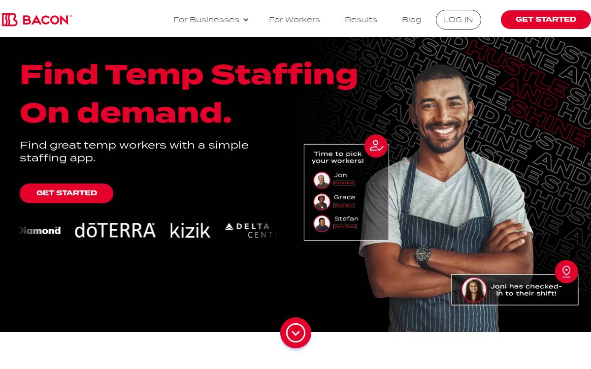 Bacon Work website preview