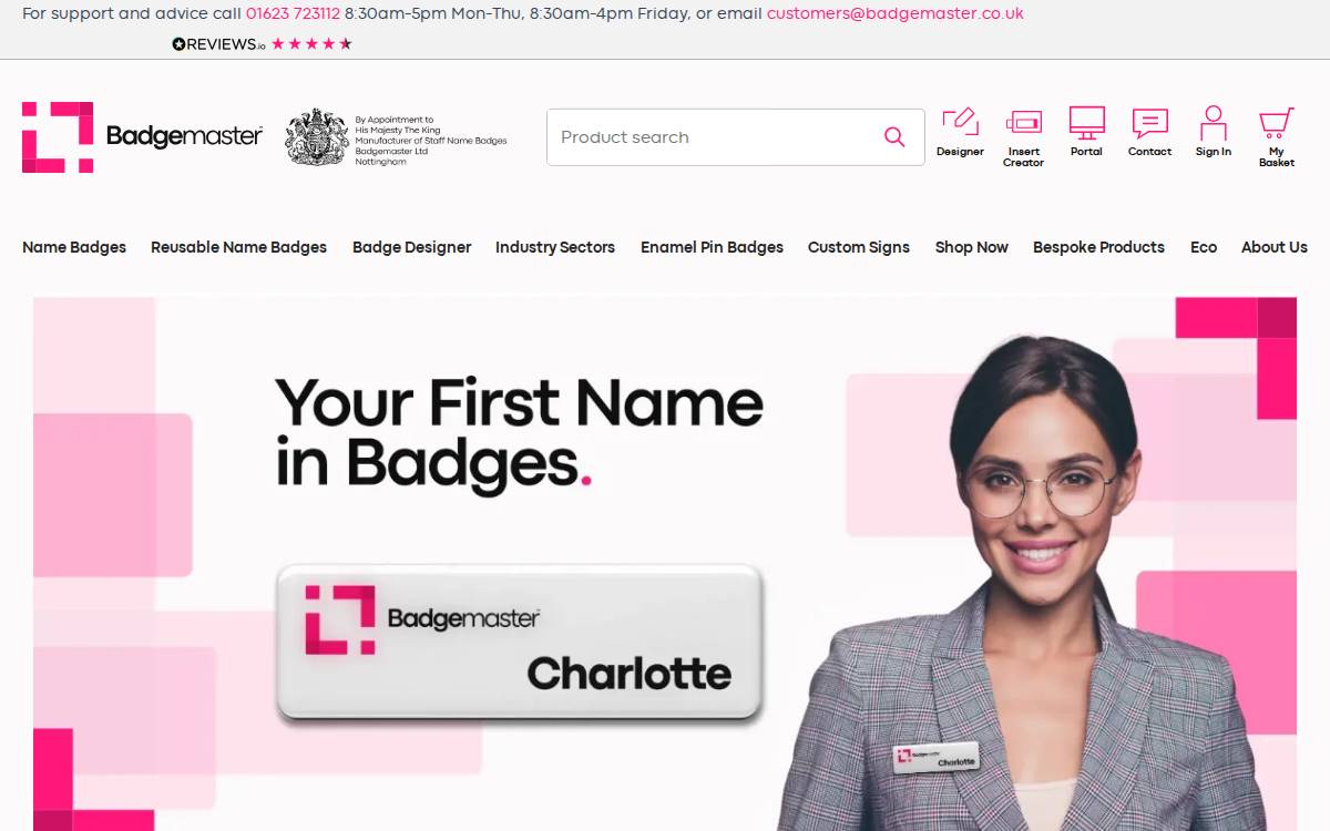 Badgemaster website preview