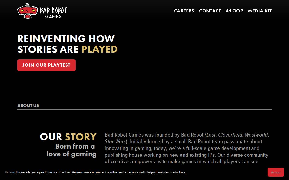 Badrobotgames website preview