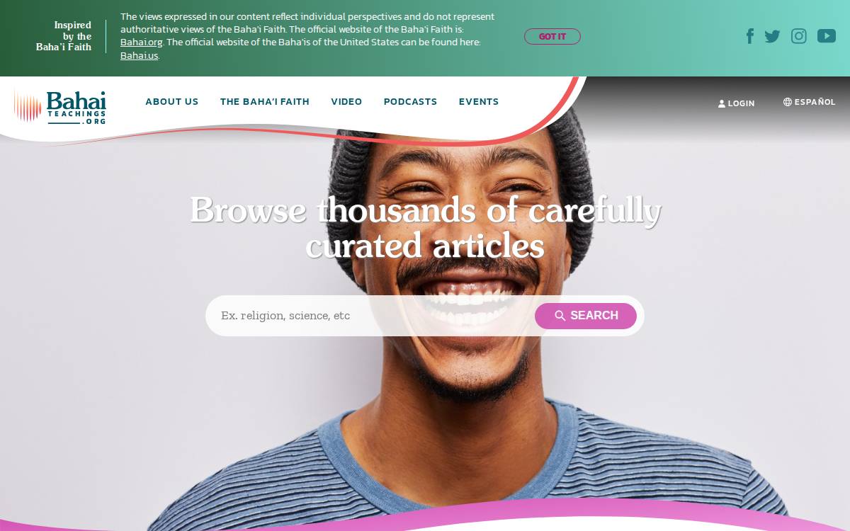 BahaiTeachings website preview