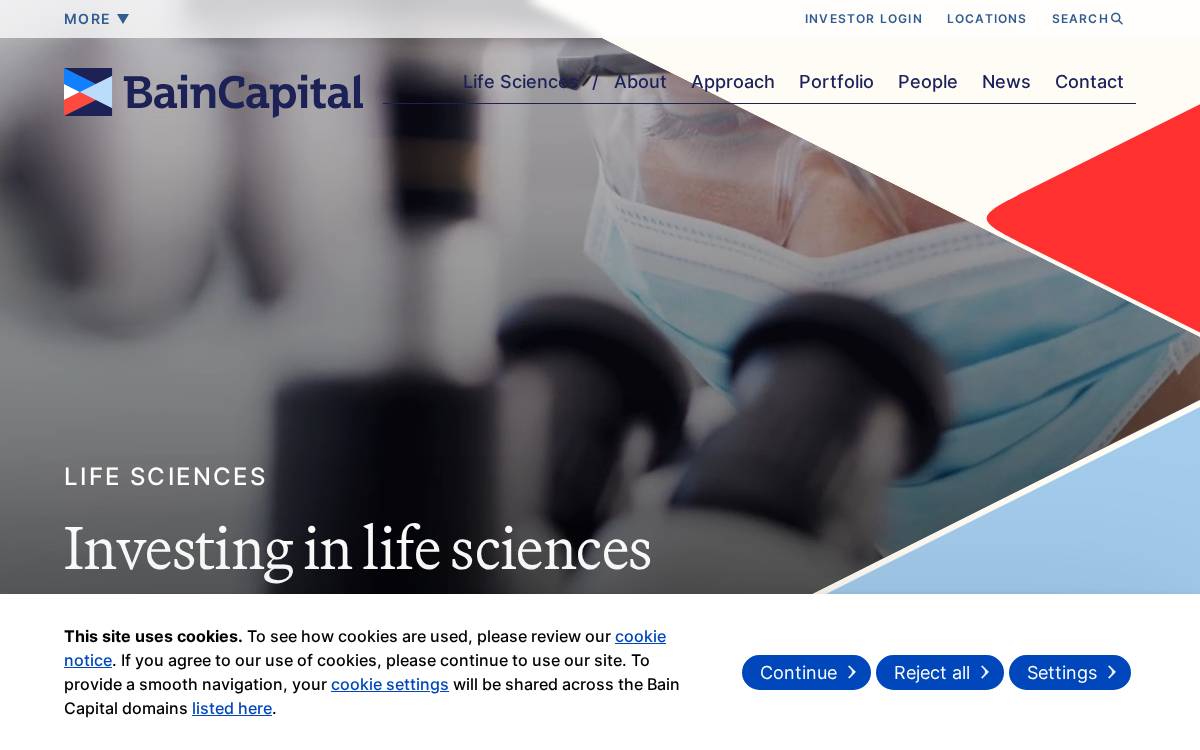 Baincapitallifesciences website preview