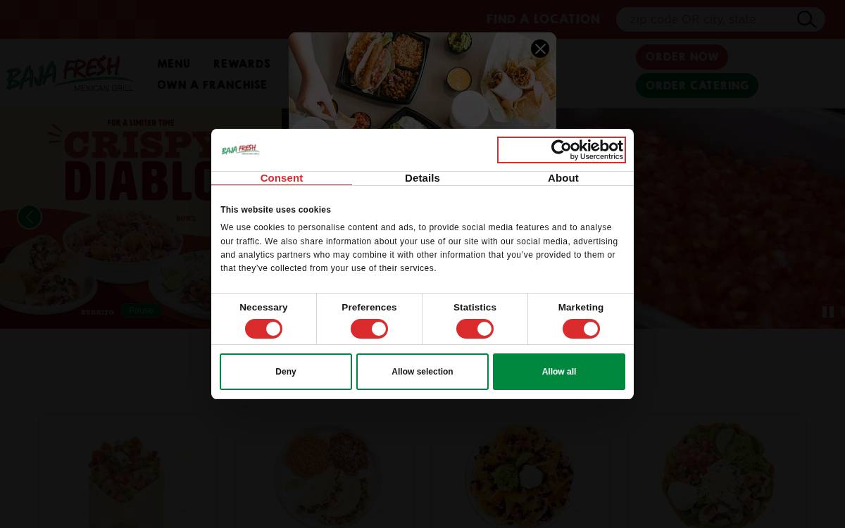 Baja Fresh website preview