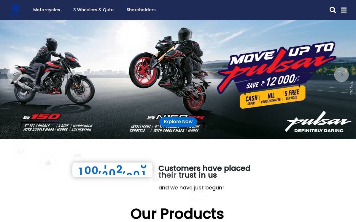 Bajajauto website preview