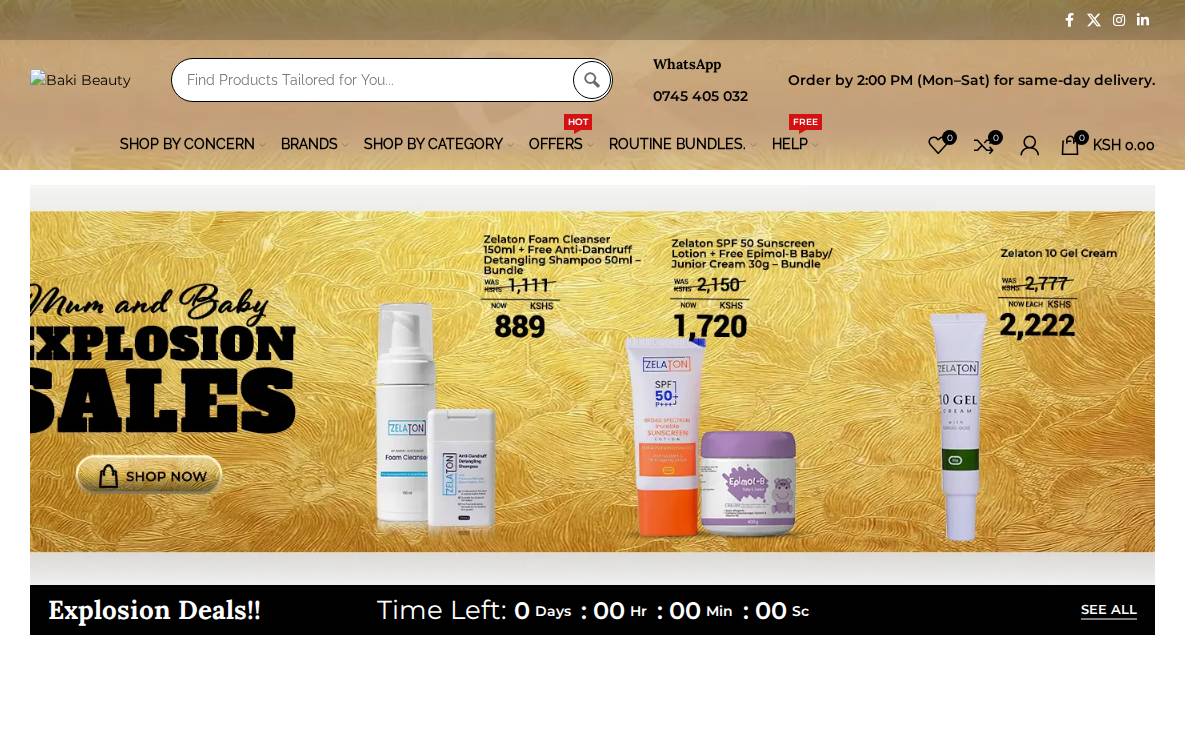 Baki Beauty website preview