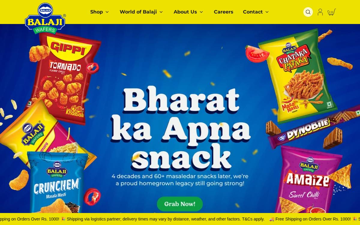 Balajiwafers website preview