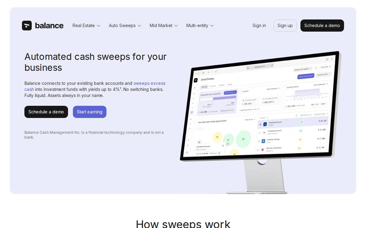 Balance Cash website preview