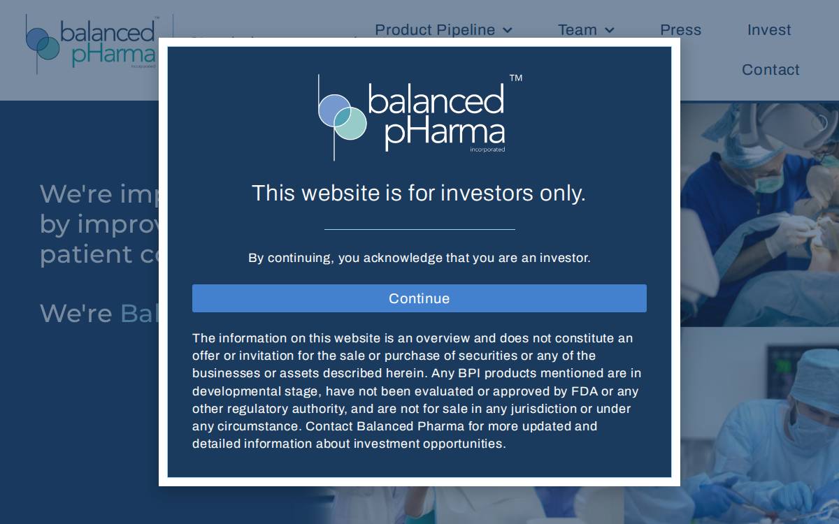 Balanced Pharma website preview