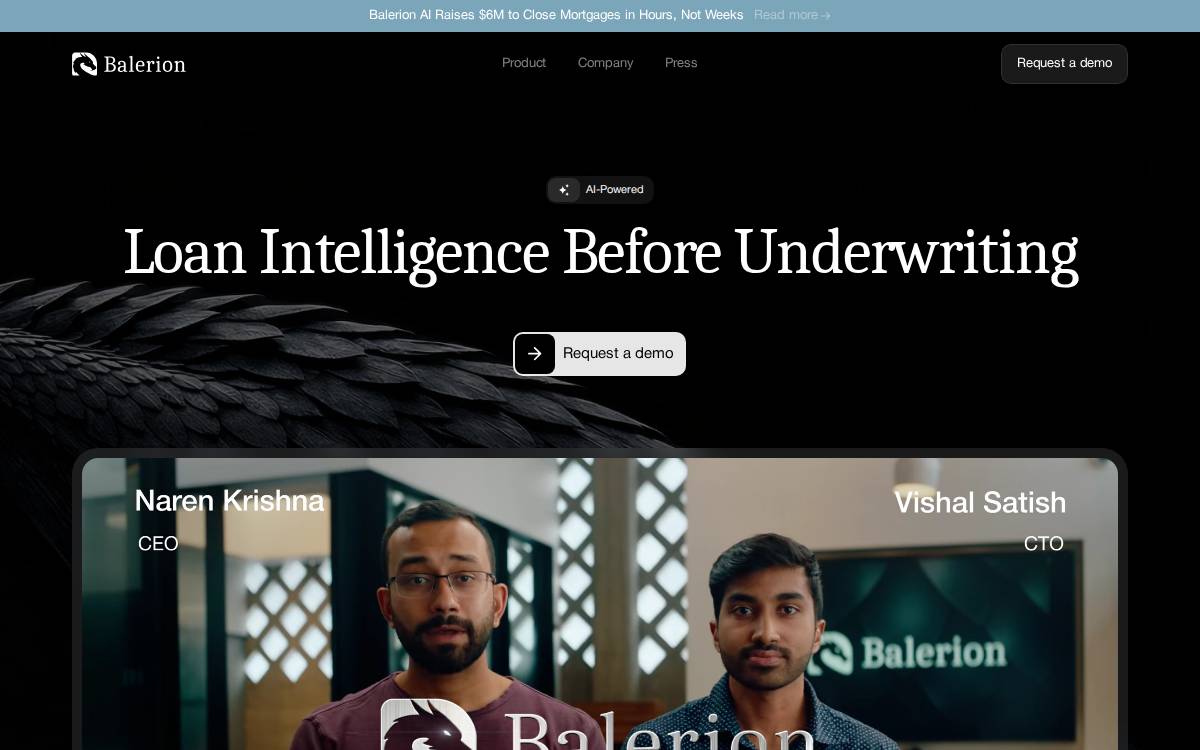 Balerion AI website preview