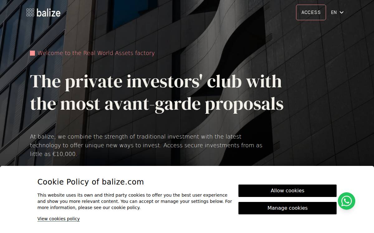 Balize website preview