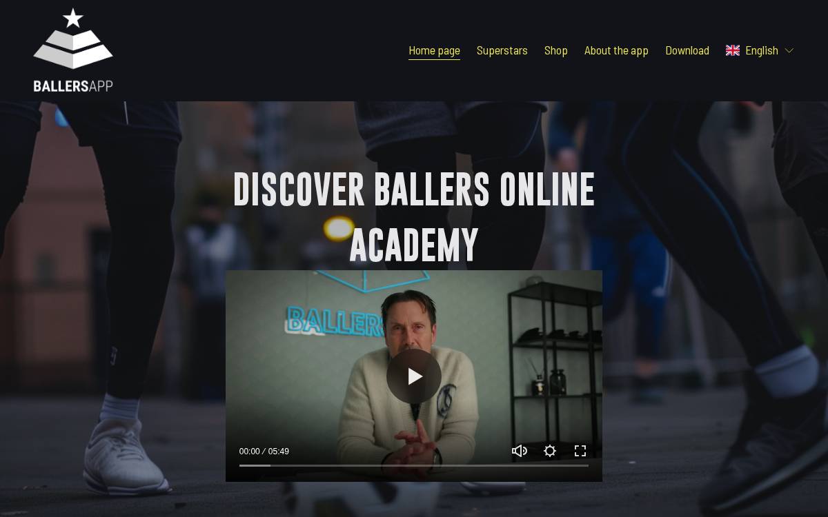 Ballers App website preview