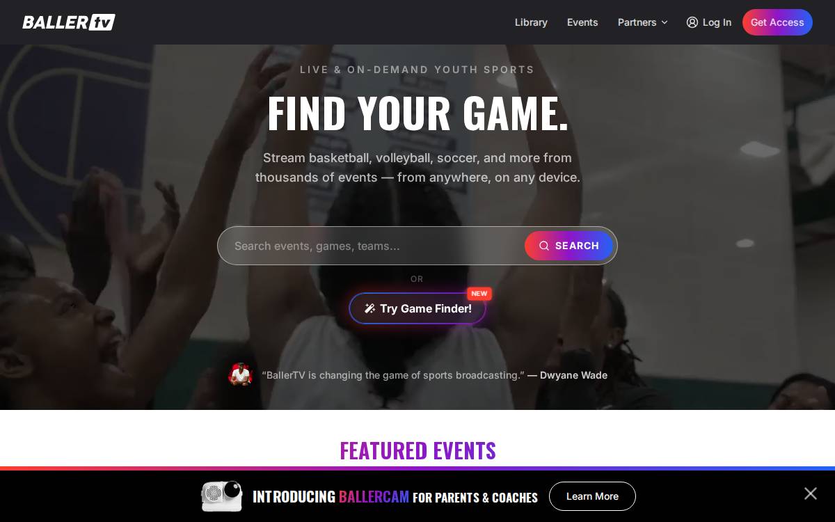 BallerTV website preview