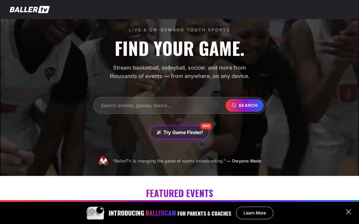 BallerTV website preview