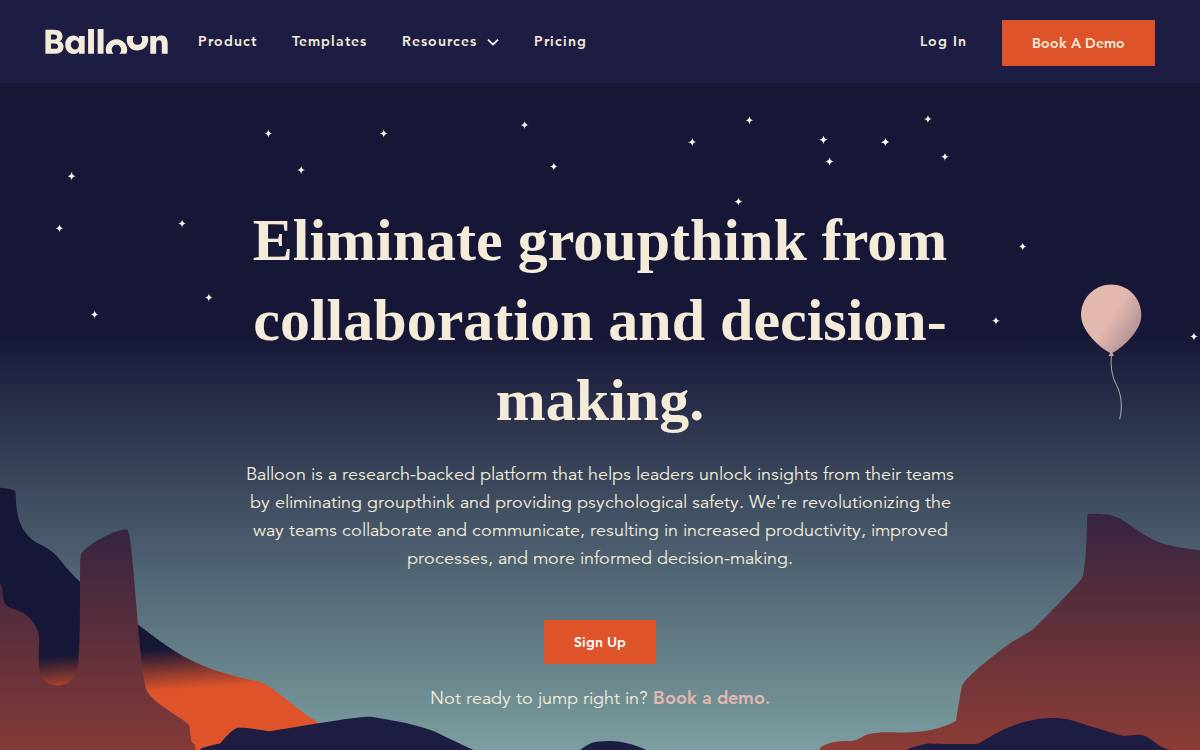 Balloon website preview