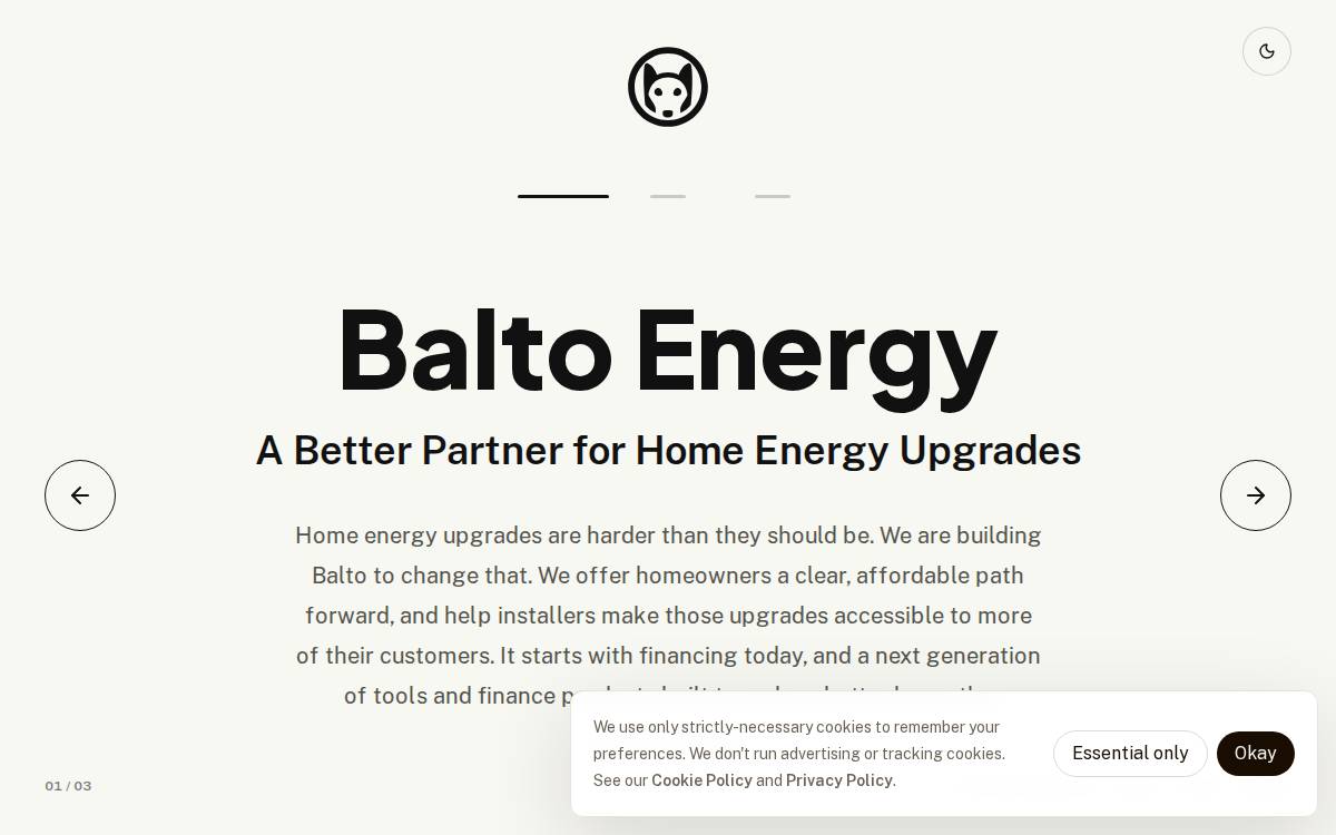Balto Energy website preview