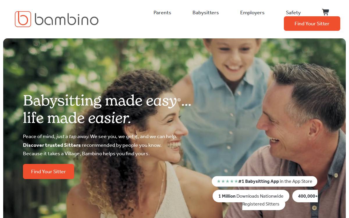 Bambinositters website preview