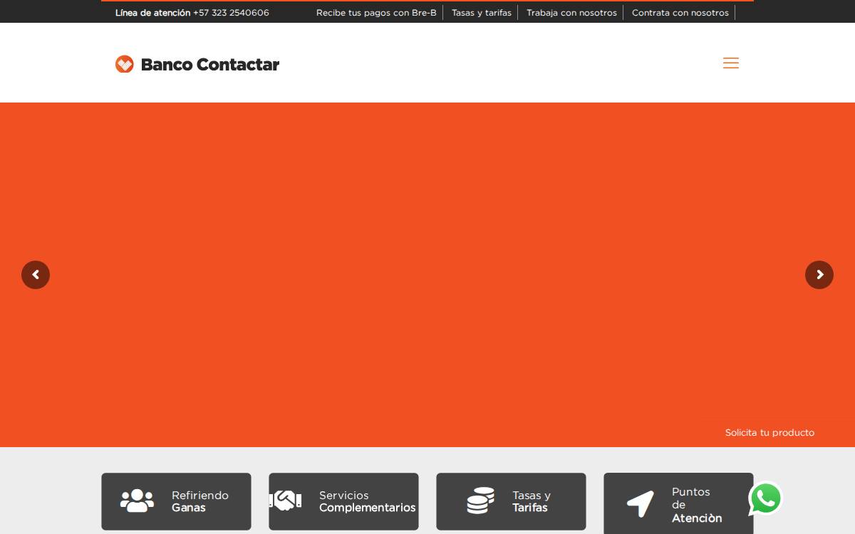 Banco Contactar website preview