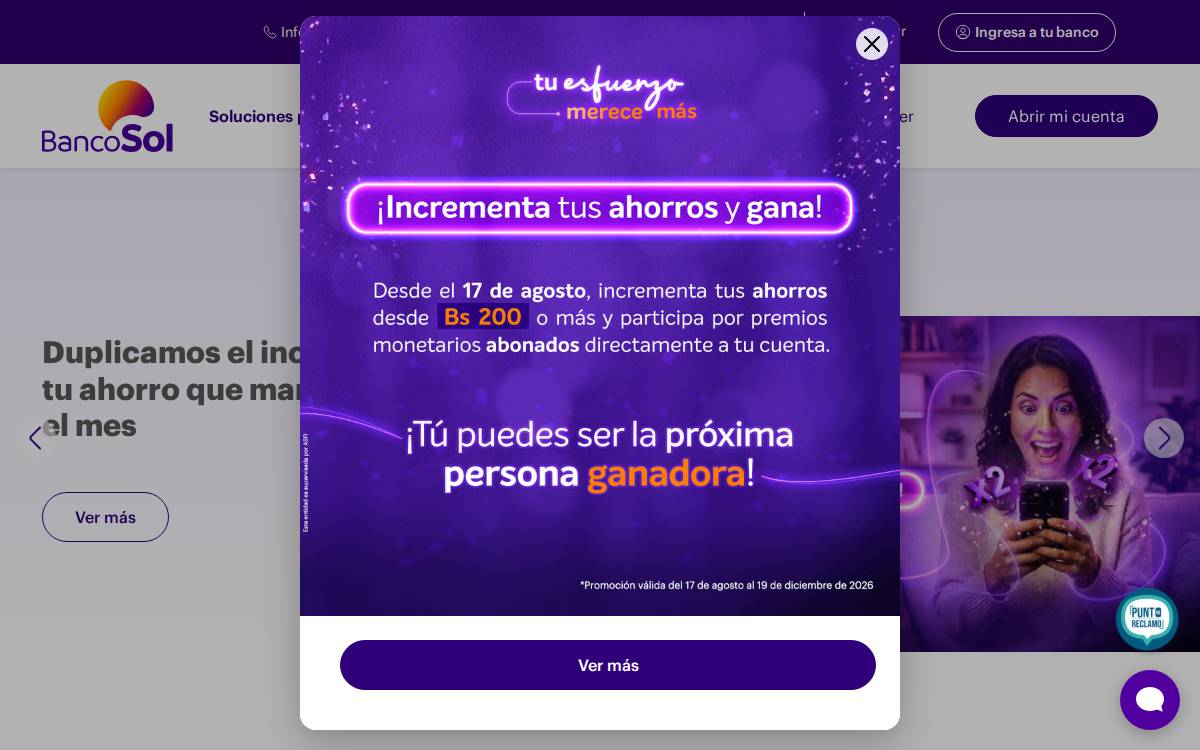 BancoSol website preview