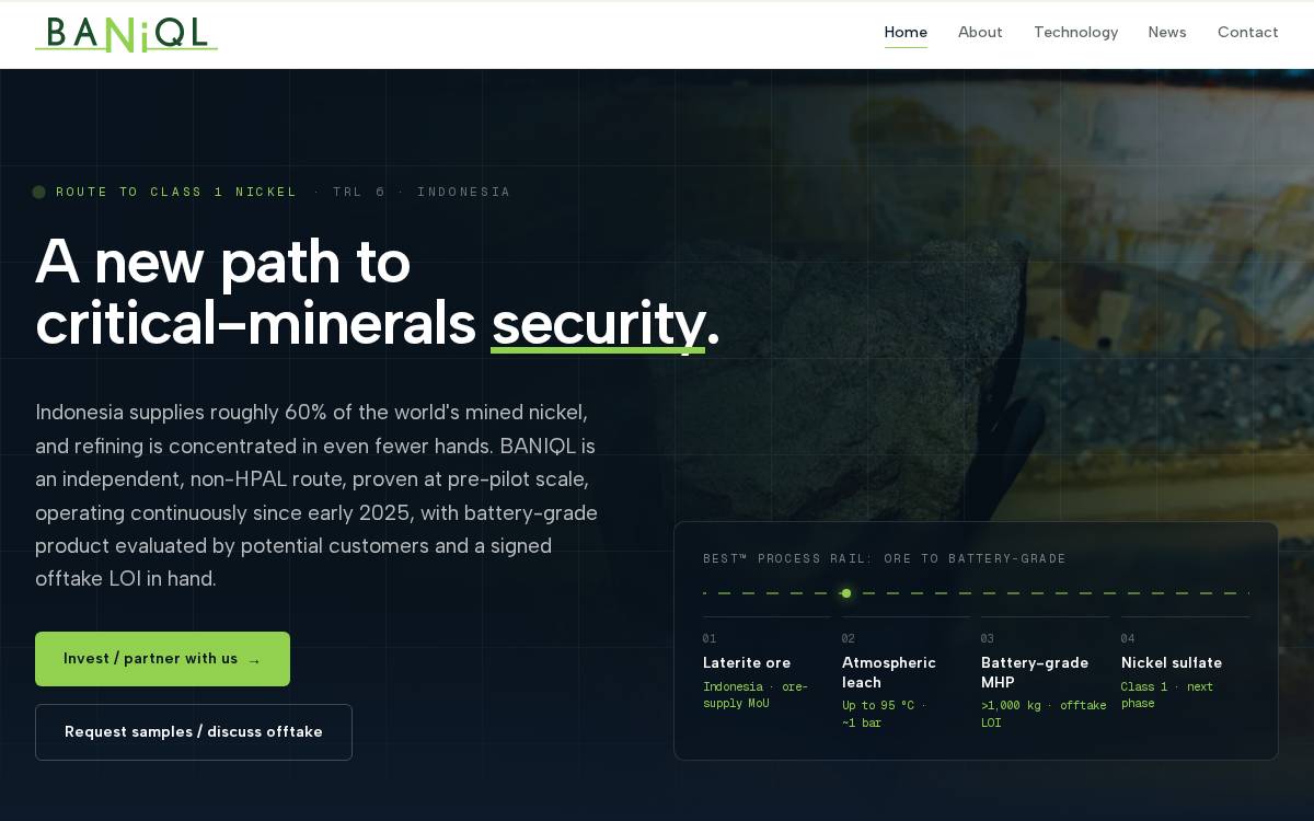 Baniql website preview