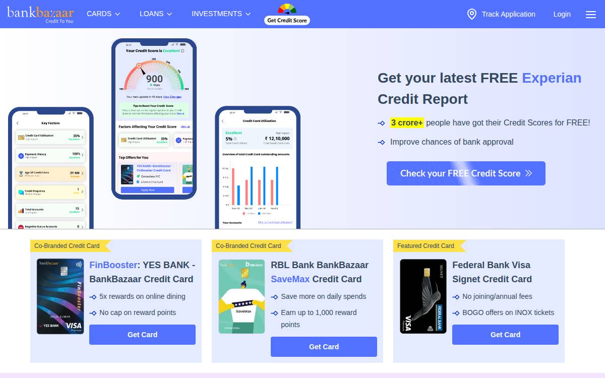 Bankbazaar website preview