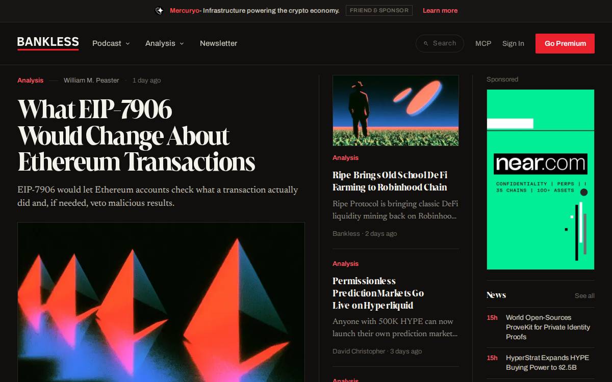 Bankless website preview