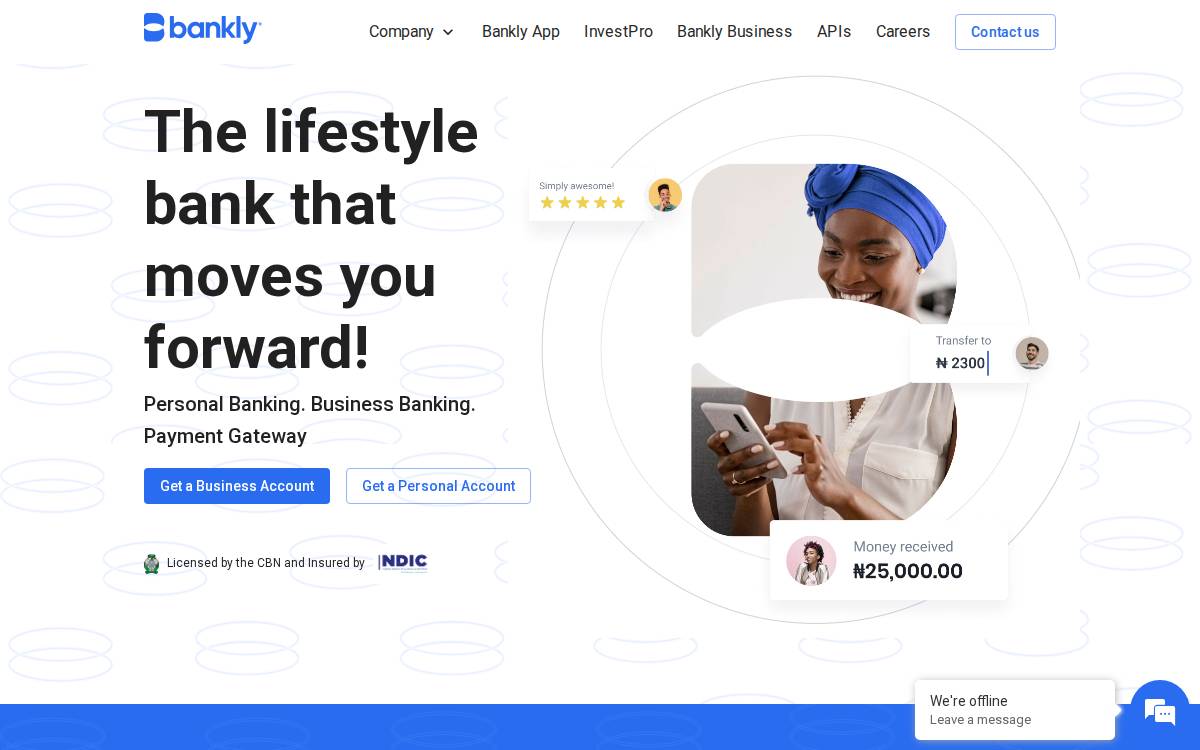 Bankly website preview