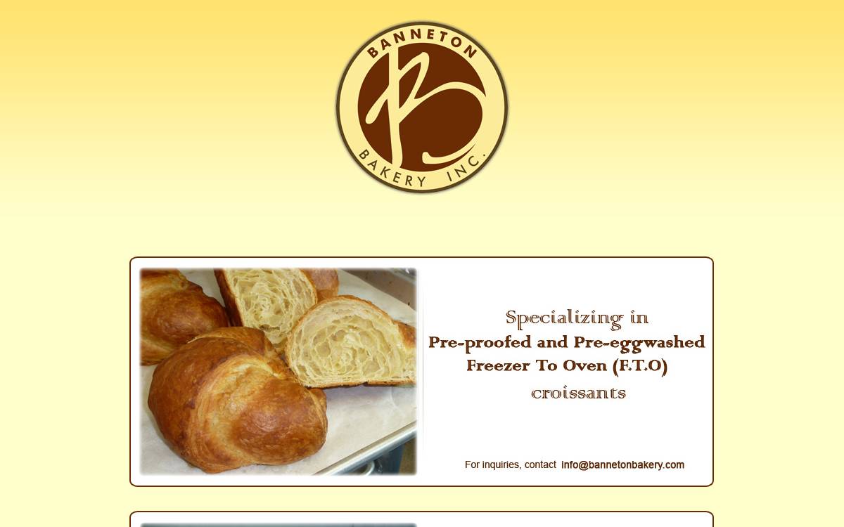 Banneton Bakery website preview