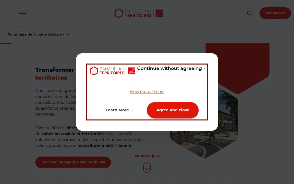 Banquedesterritoires website preview