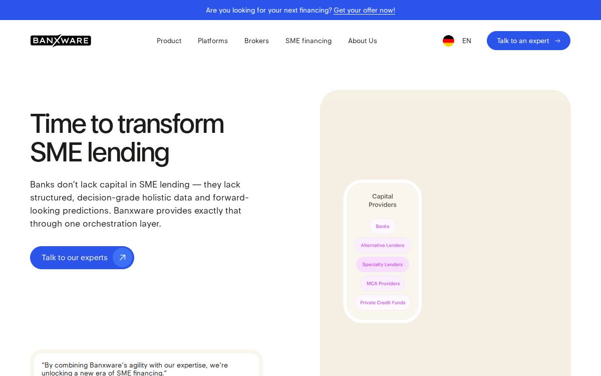 Banxware website preview