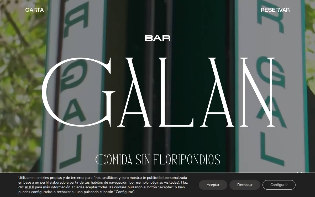 Bar Galán website preview