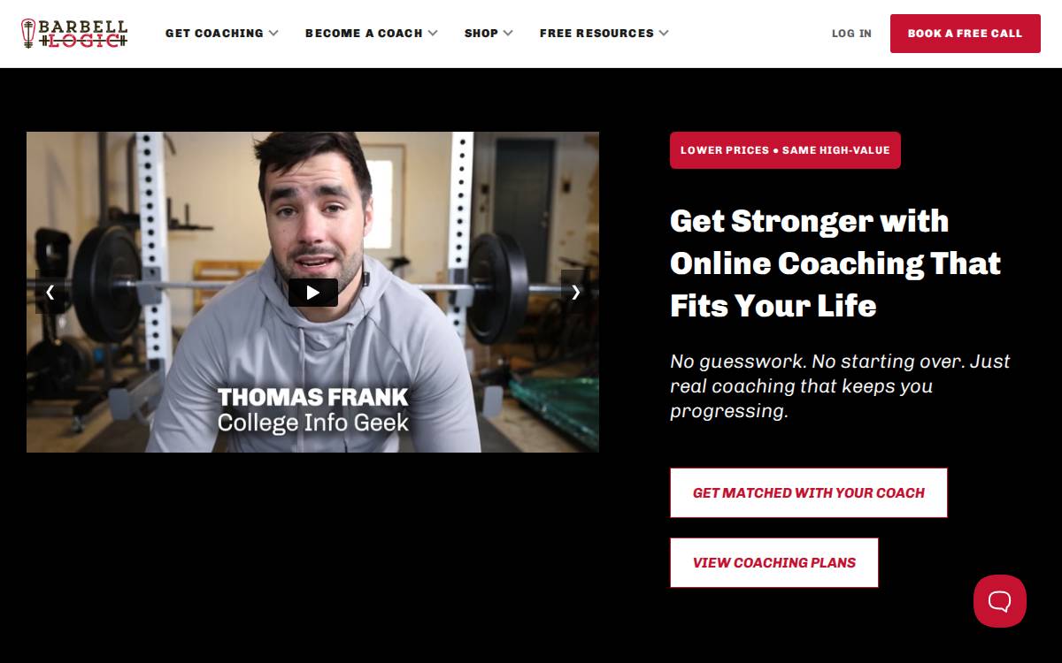 Barbell Logic website preview