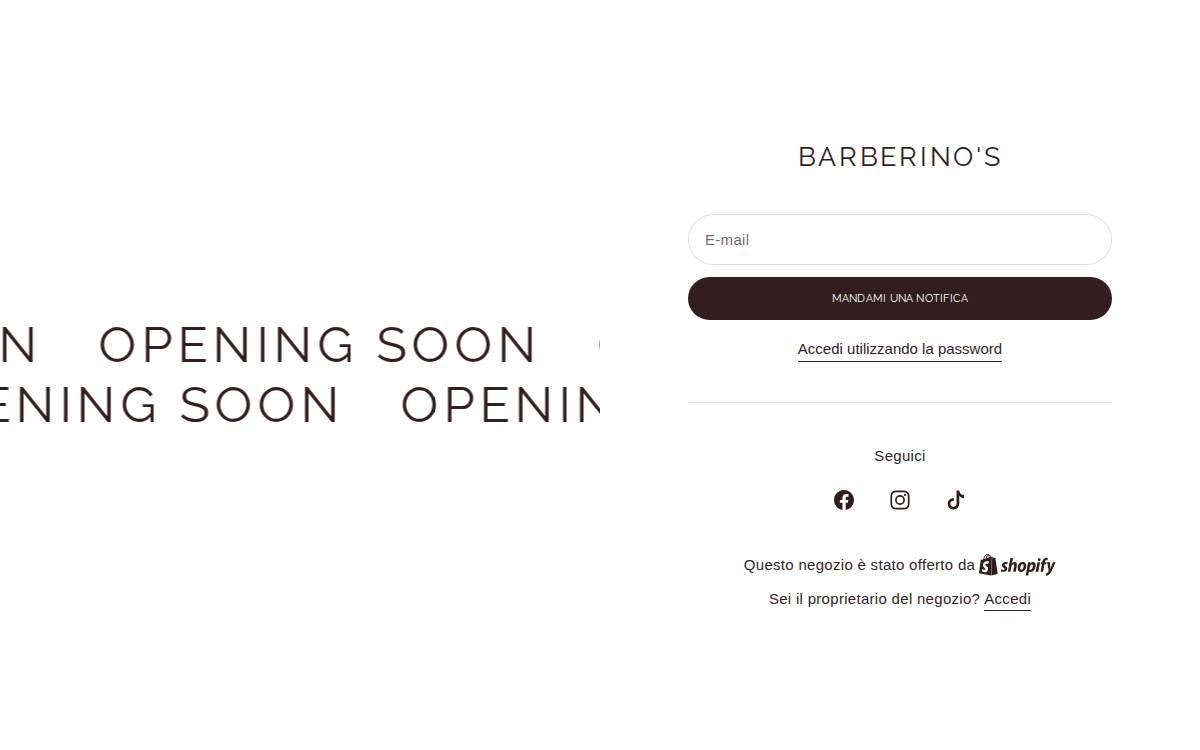 Barberino's website preview