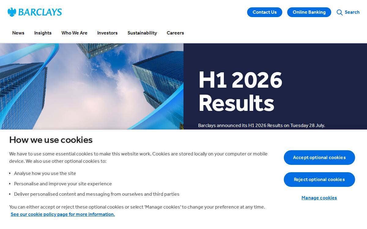 Barclays website preview