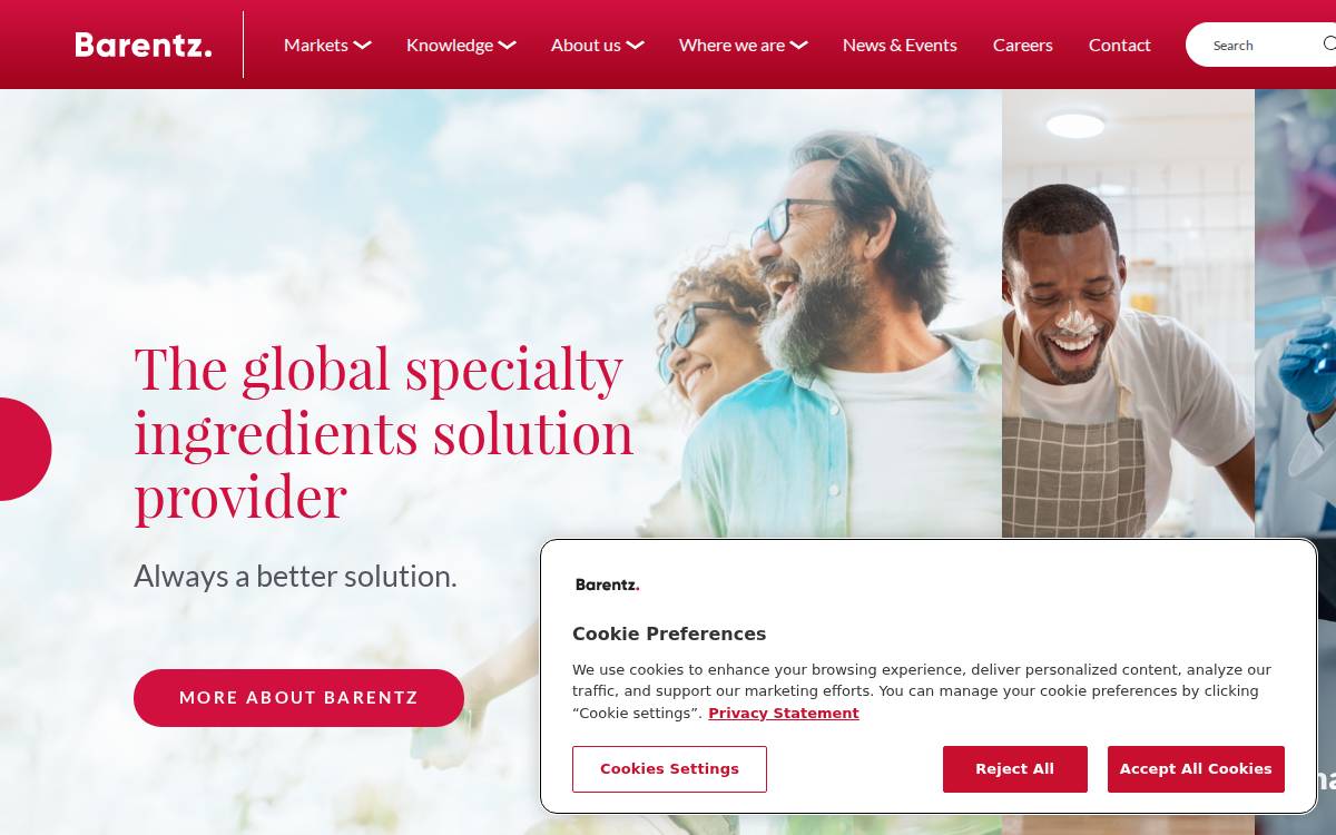 Barentz website preview