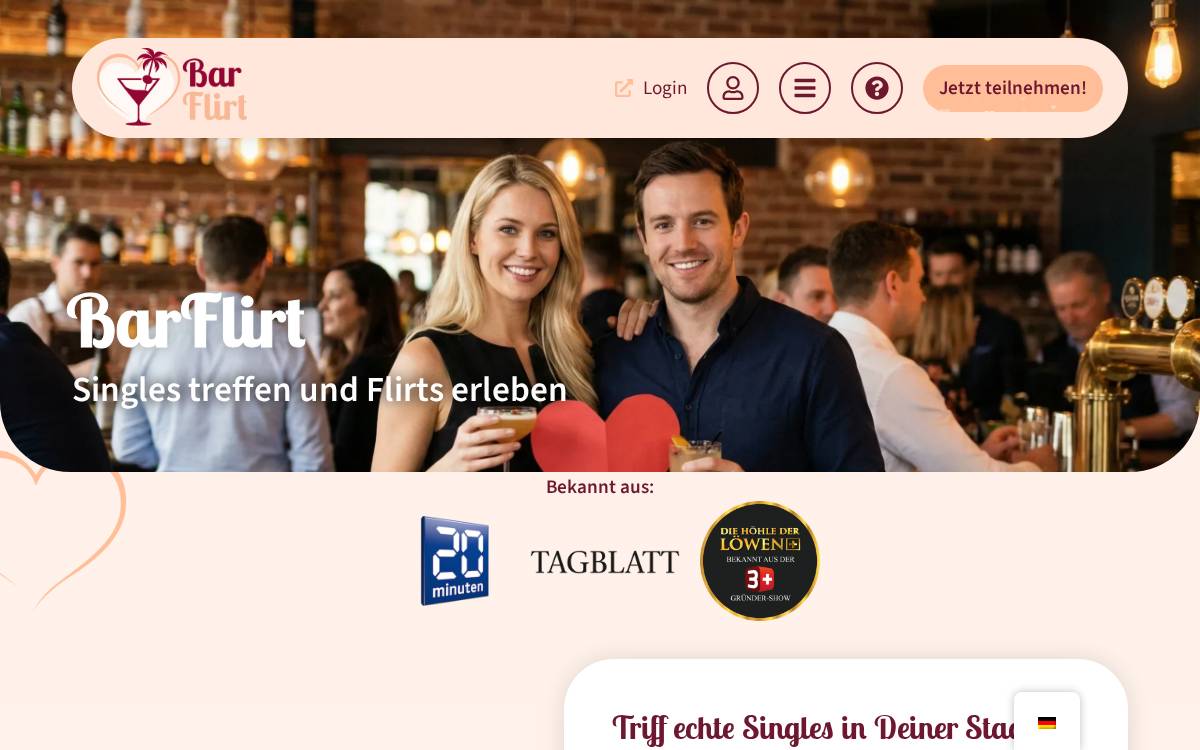 Barflirt website preview