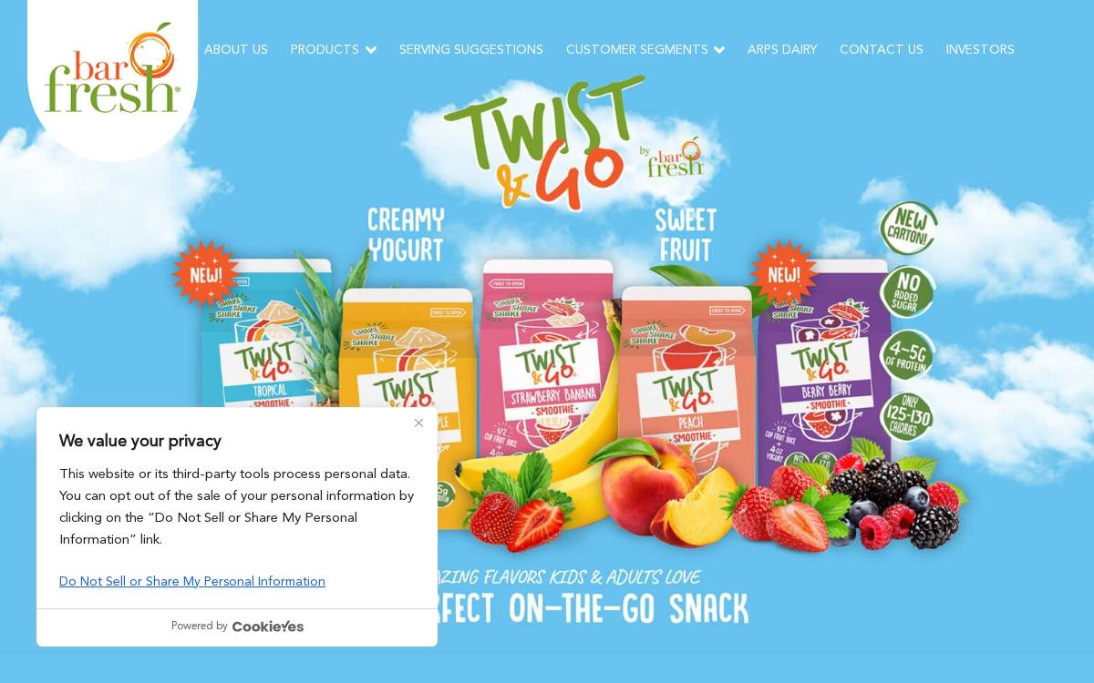 Barfresh Food Group website preview