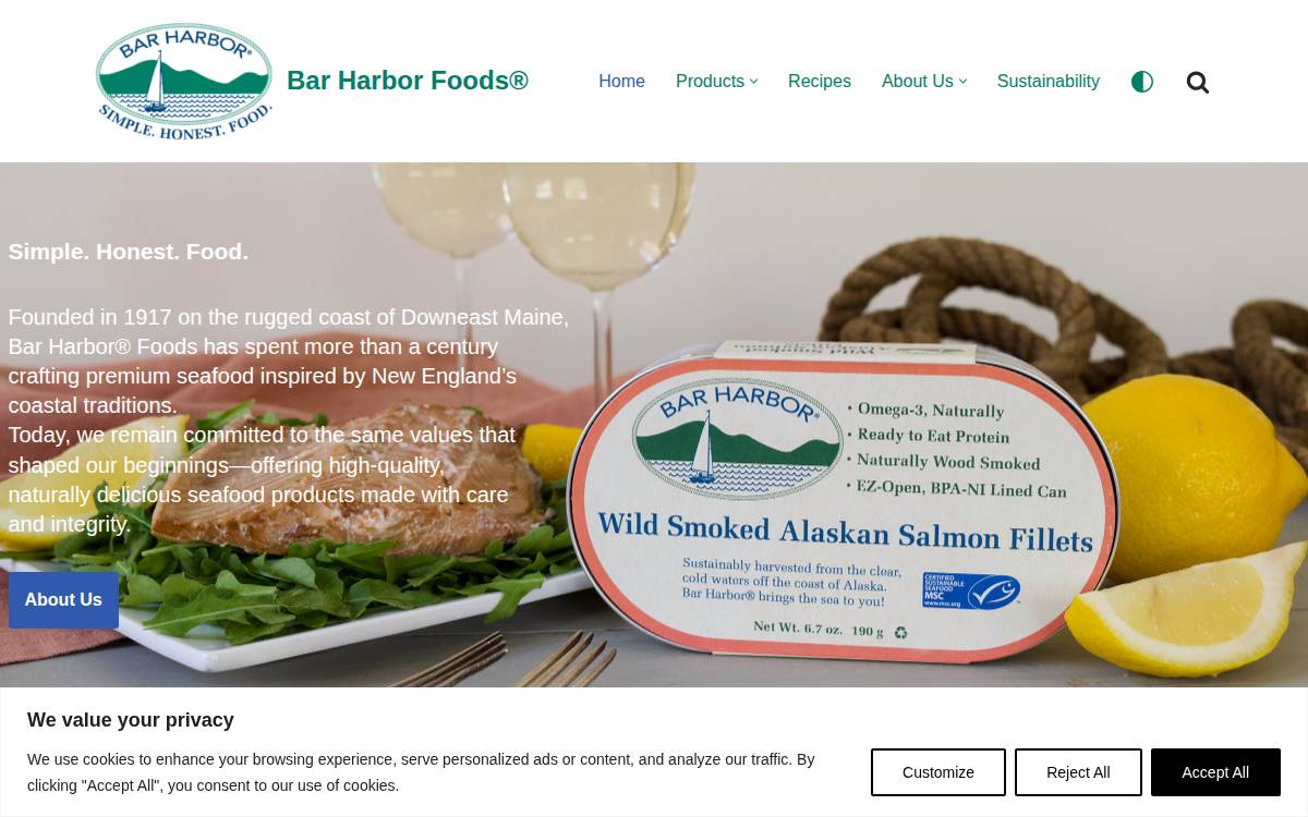 Barharborfoods website preview