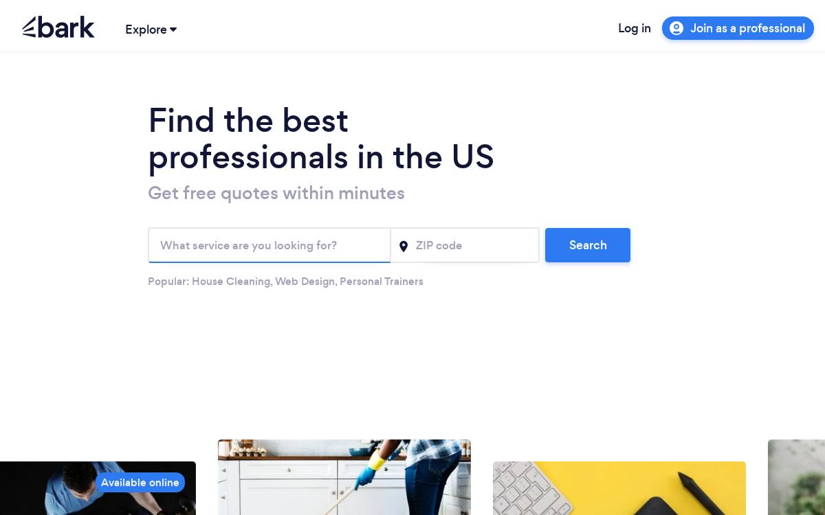 Bark website preview