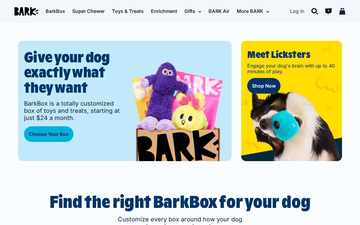 BarkBox website preview