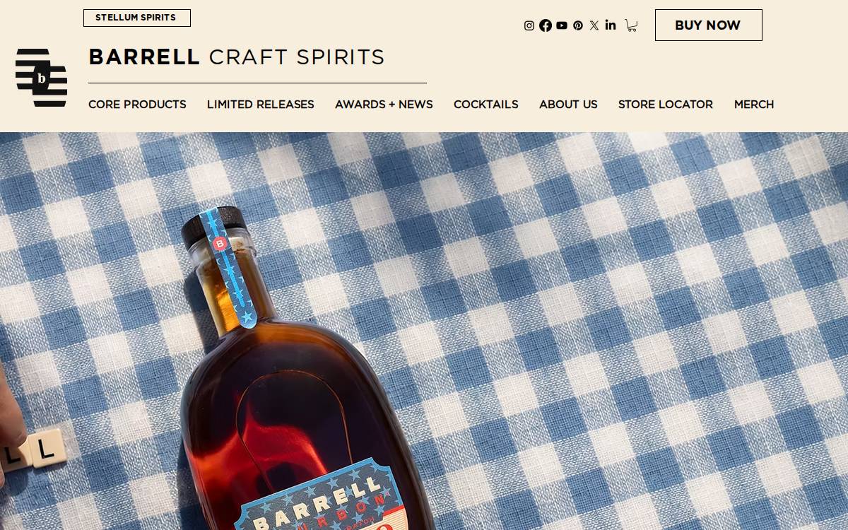 Barrell Craft Spirits website preview